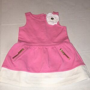 Janie And Jack Pink And White Baby Toddler Girl Summer Dress | 12-18 Months